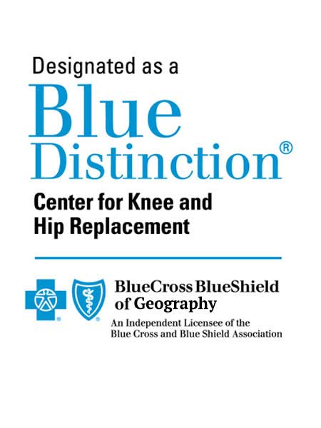 BlueCross BlueShield Blue Distinction - Center for Knee and Hip Replacement - BlueCross BlueShield of Geography - An Independent Licensee of the Blue Cross and Blue Shield Association